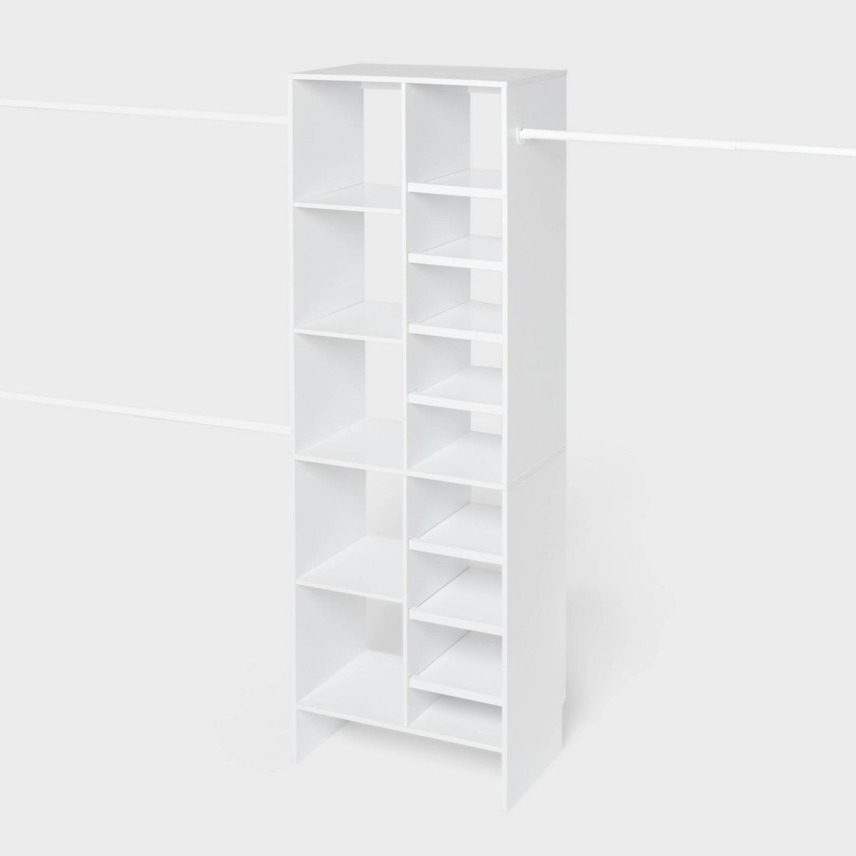 14-Shelf Double Tower Wood Closet System White - Brightroom\u2122 | Target