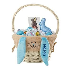 Personalization Universe Hand-Woven Easter Basket with Folding Handle & Personalized Bunny Liner ... | Amazon (US)