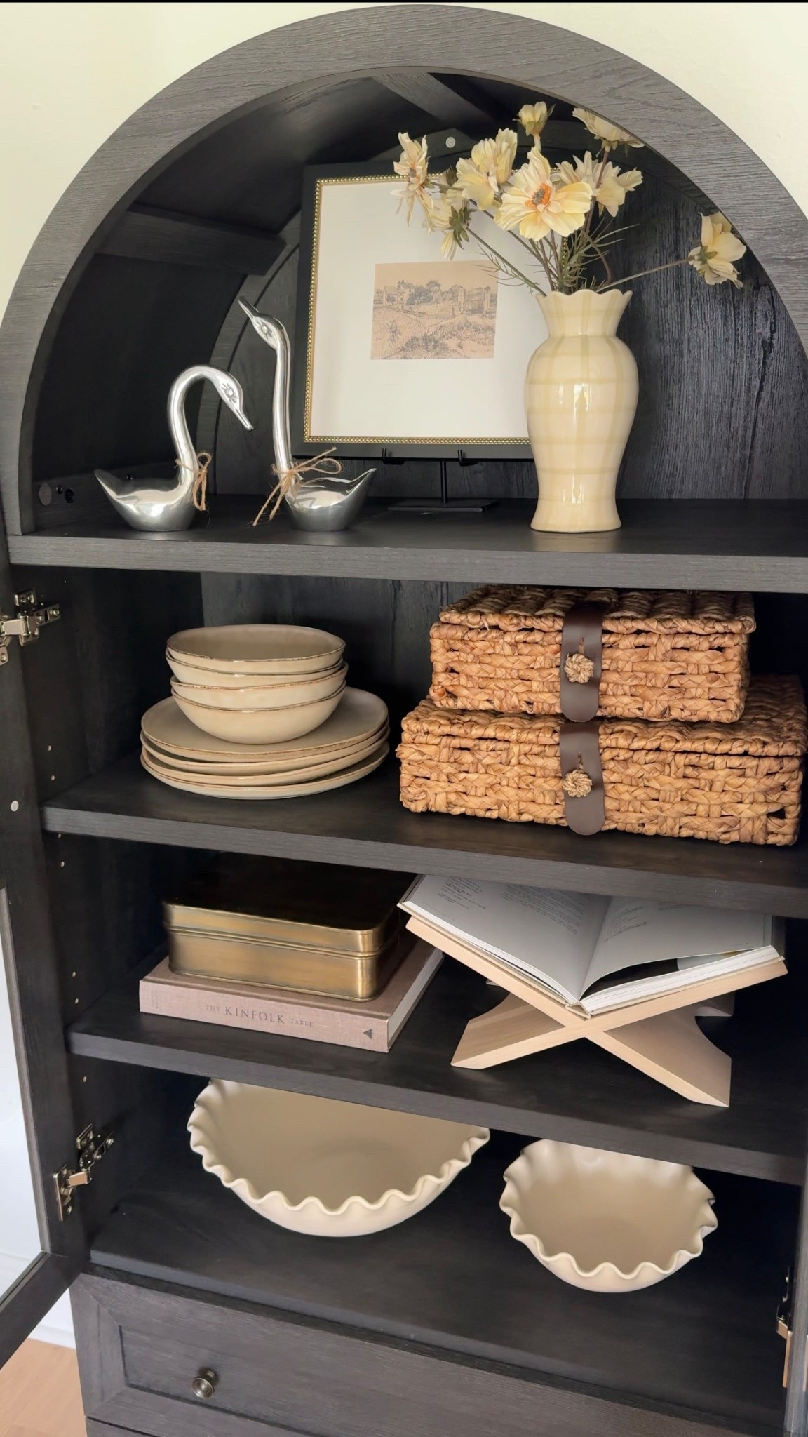 Arched cabinet styling 🤍🤍

#LTKSeasonal #LTKHome #LTKSaleAlert