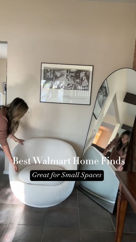 Walmart home finds for a steal, large mirror easily movable, boucle swivel chair, best home finds 

#LTKhome #LTKHoliday
