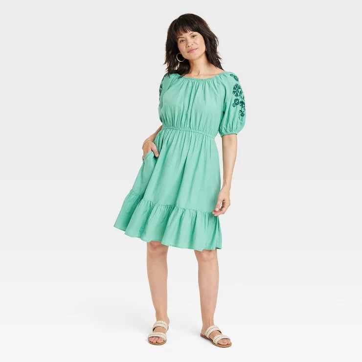 Women's 3/4 Sleeve Embroidered Dress - Knox Rose™ | Target