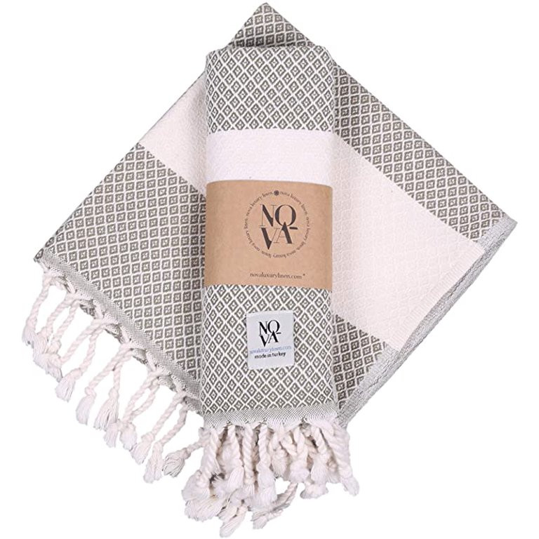 Luxury Linen Turkish Hand Towels for Bathroom Set of 2, Diamond Weave Soft Cotton, 16 x 40 Inches... | Walmart (US)