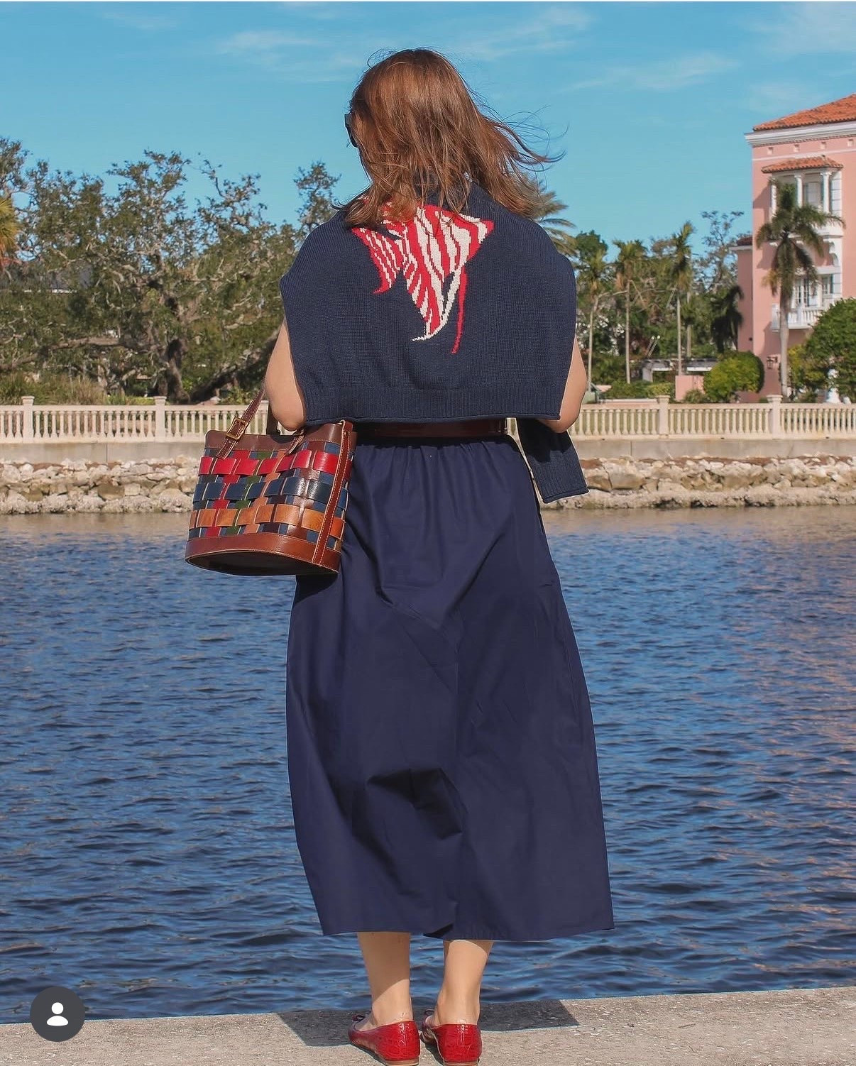 My leather basket weave bag is on sale! 
*everything else I’m wearing is old.