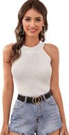 Click for more info about SweatyRocks Women's Knit Crop Top Ribbed Sleeveless Halter Neck Vest Tank Top