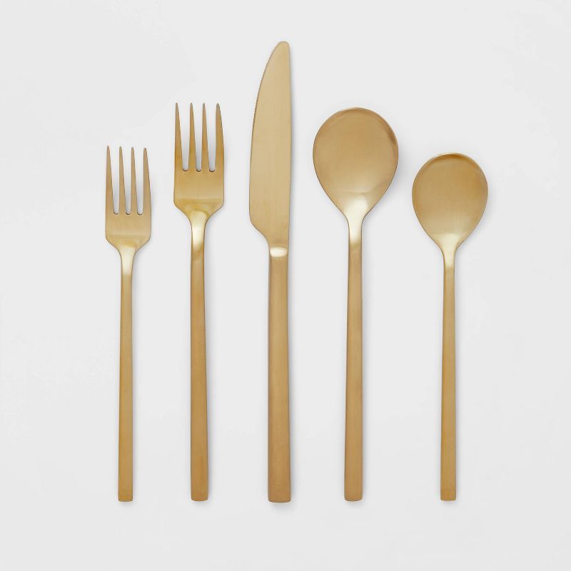 20pc Ashby Flatware Set Champagne - Threshold™ | Target