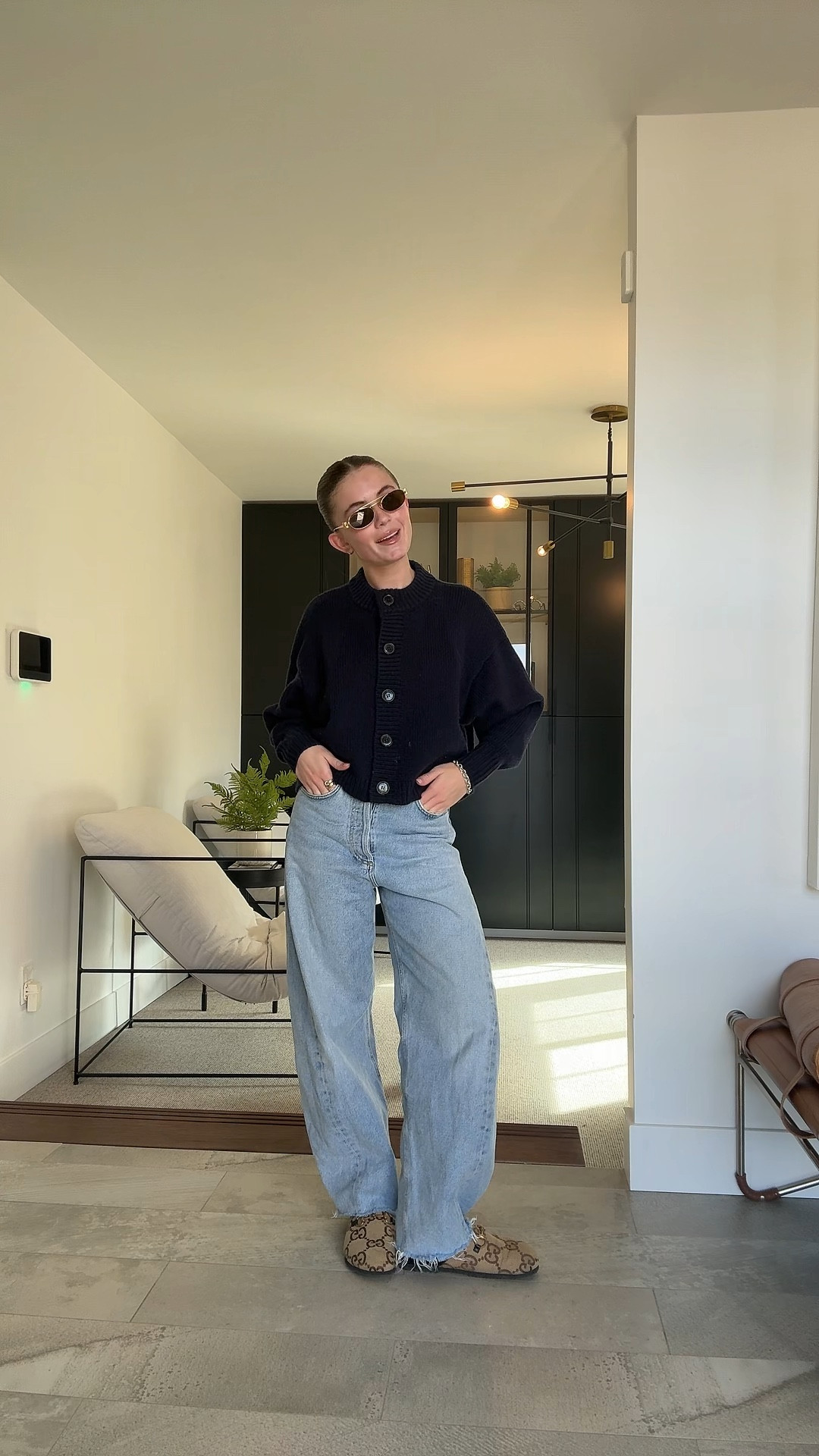 errands + school pick up outfit 

Sweater - S
Jeans - 24
Shoes - True to size

#frame #framebrand #framedenim #sweater #cardigan #navysweater #fallwinter #investmentpieces #agolde #agoldedenim #barreljean #lightwashdenim #gucci #clogs #guccieshoes #miumiu #sunglasses

#LTKSeasonal #LTKStyleTip #LTKU