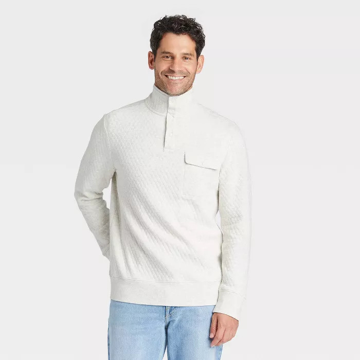 Men's Standard Fit 1/4 Snap High Neck Sweatshirt - Goodfellow & Co™ | Target