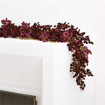 Faux Burgundy Chili Berry Garland 72" | Crate & Barrel | Crate & Barrel
