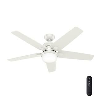 Cavera II 52 in. Indoor Fresh White Wifi-Enabled Smart Ceiling Fan with Light Kit and Remote | The Home Depot
