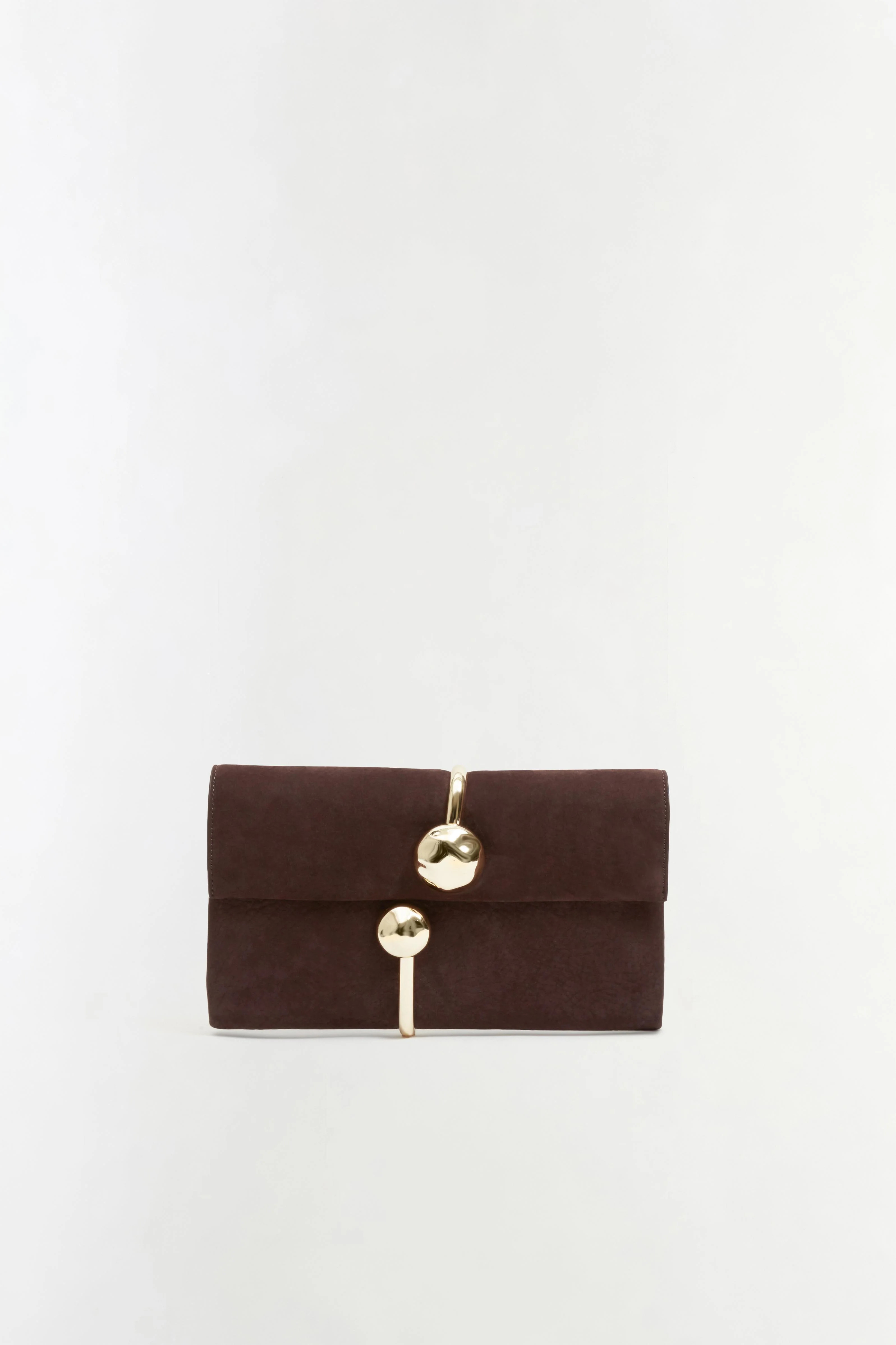 SIMKHAI Women's Amaya Nubuck Leather Clutch in Marrone | Simkhai