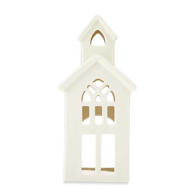 White Church Decoration, Ceramic, 8 in, by Holiday Time | Walmart (US)