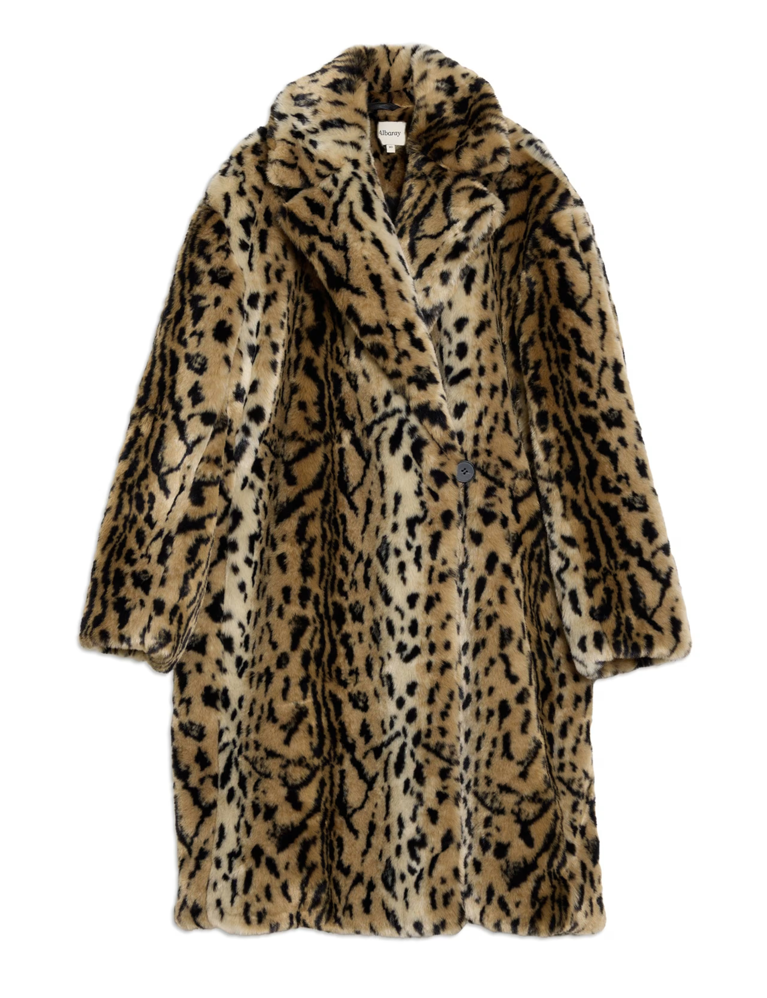 Faux Fur Leopard Print Oversized Longline Coat | Albaray | M&S | Marks & Spencer (UK)