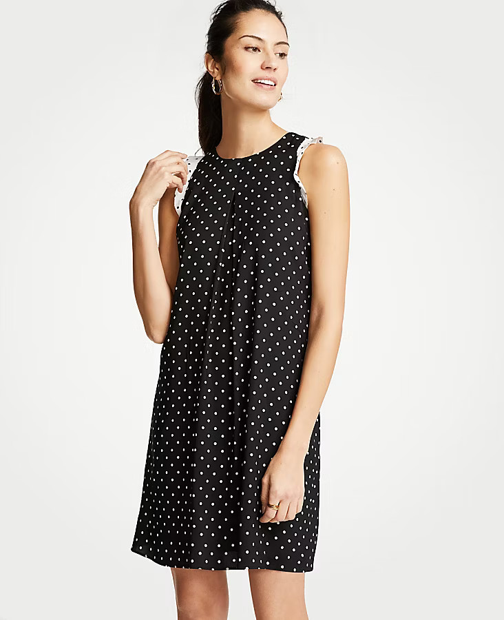 Polka Dot Ruffle Shift Dress | Ann Taylor (US)
