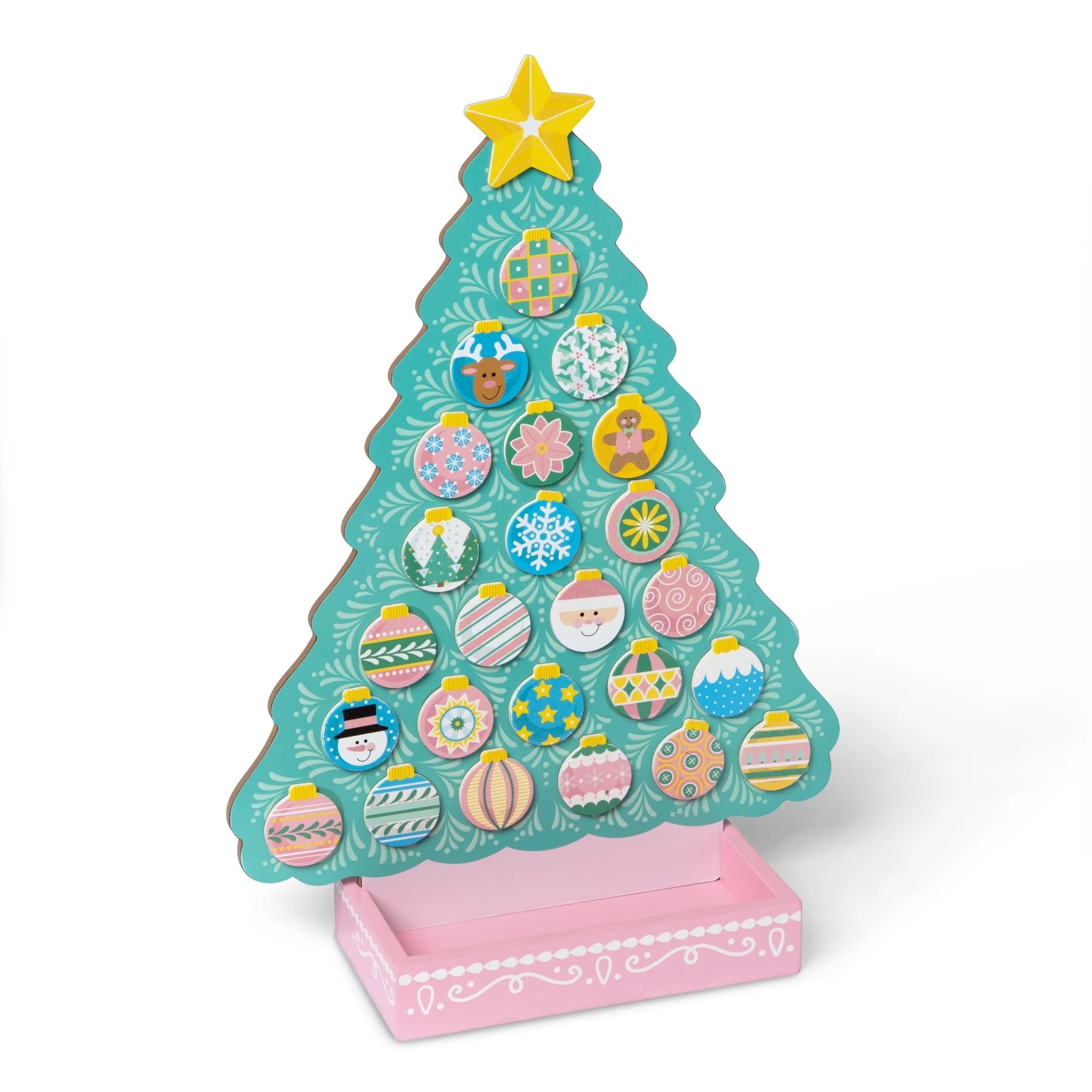 Melissa & Doug Countdown to Christmas Wooden Magnetic Advent Calendar - Pink - FSC Certified | Walmart (US)