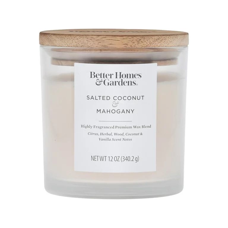 Better Homes & Gardens 12oz Salted Coconut & Mahogany Scented 2-Wick Ombre Jar Candle | Walmart (US)