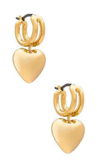 Puffy Heart Huggies in Gold | Revolve Clothing (Global)