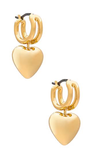 Puffy Heart Huggies in Gold | Revolve Clothing (Global)