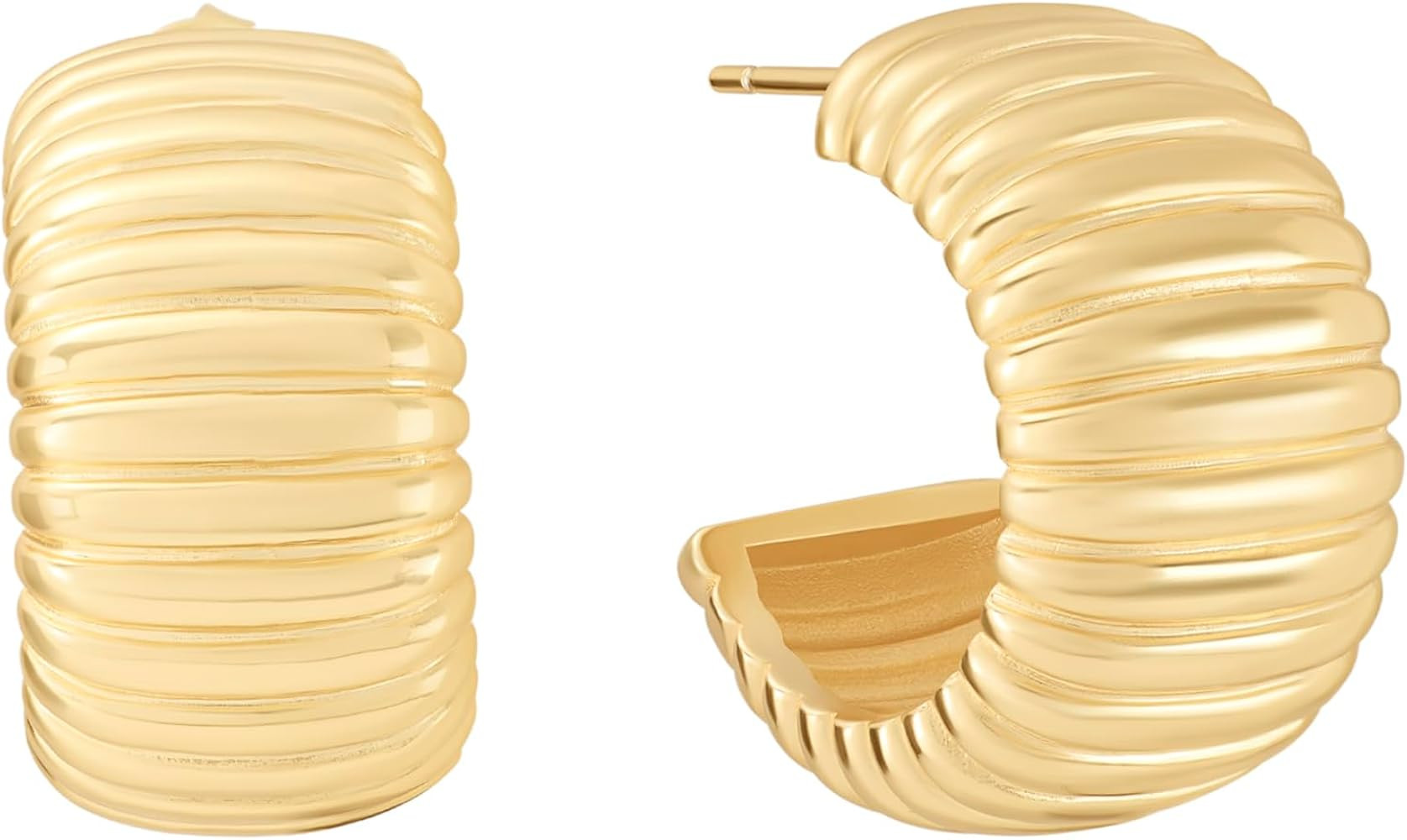 Amazon Essentials Plated Tailored Hoop Earrings | Amazon (US)