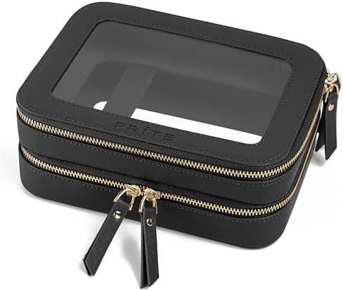 Prite Clear Makeup Bags Double Layer Cosmetic Bags with a Separate Brush Compartment Travel Makeu... | Amazon (US)