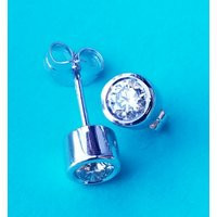 Diamond Stud Earrings, 14K Bezel Earring, Real Earring, Gold Earring, Tiny Studs, Gold Holiday Sale | Etsy (US)