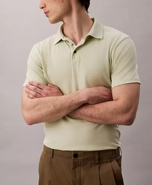 Calvin Klein Men's Short Sleeve Supima Cotton Polo Shirt - Macy's | Macy's