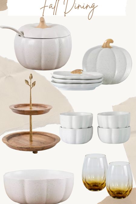 Fall dining room, fall serve-ware, pumpkin plates, pumpkin bowls, tiered tray, fall platters

#LTKhome #LTKunder50 #LTKSeasonal