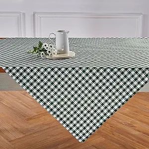 Solino Home Linen Gingham Check Tablecloth – Green 52 x 52 Inch – 100% Linen Square Plaid Tab... | Amazon (US)