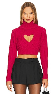 For Love & Lemons Vera Cutout Sweater in Fuchsia from Revolve.com | Revolve Clothing (Global)