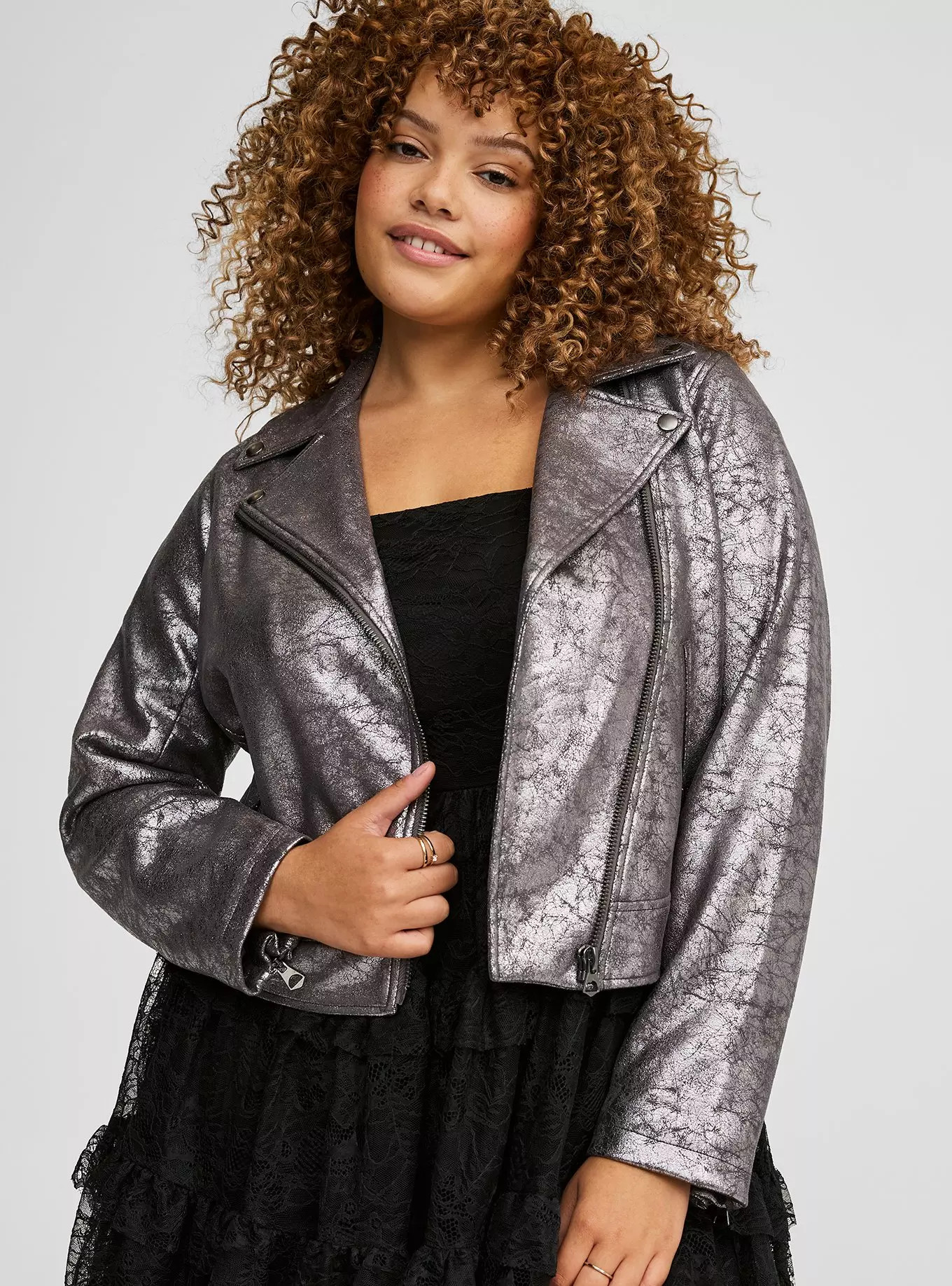 Metallic Moto Jacket | Torrid (US & Canada)