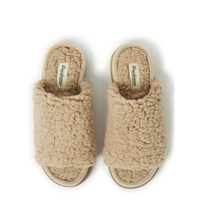 Dearfoams Cozy Comfort  Women's Teddy Slide Slippers | Walmart (US)