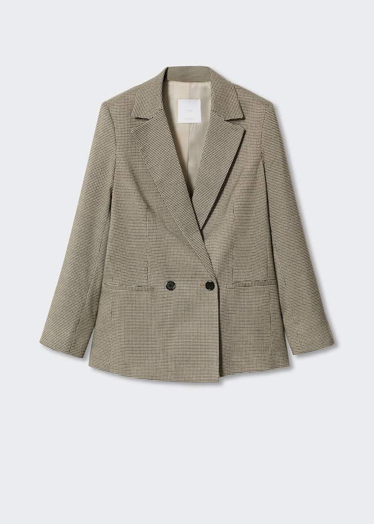 Houndstooth wool-blend blazer -  Women | Mango USA | MANGO (US)