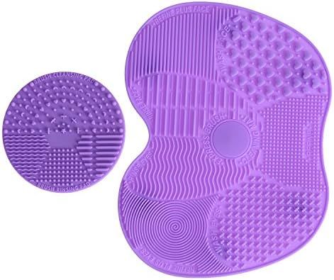 LEADSTAR Makeup Brush Cleaning Mat, Silicon Makeup Brush Cleaner Pad, 1 Apple Shaped Large Mat + 1 R | Amazon (CA)