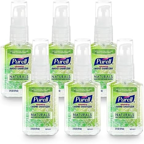 Purell Advanced Hand Sanitizer Naturals with Plant Based Alcohol, Citrus Scent, 2 Fl Oz Travel Si... | Amazon (US)