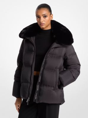 Quilted Puffer Jacket With Faux Fur Collar | Michael Kors US