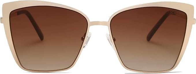 SOJOS Cateye Sunglasses for Women Fashion Mirrored Lens Metal Frame SJ1086 | Amazon (US)