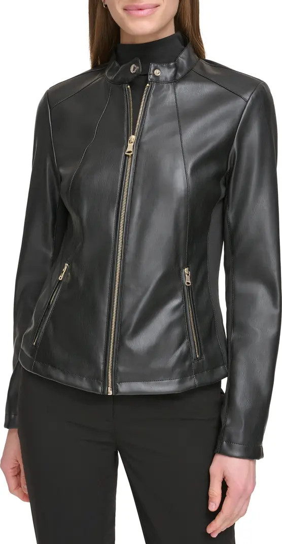 Calvin Klein Faux Leather Moto Jacket | Nordstromrack | Nordstrom Rack