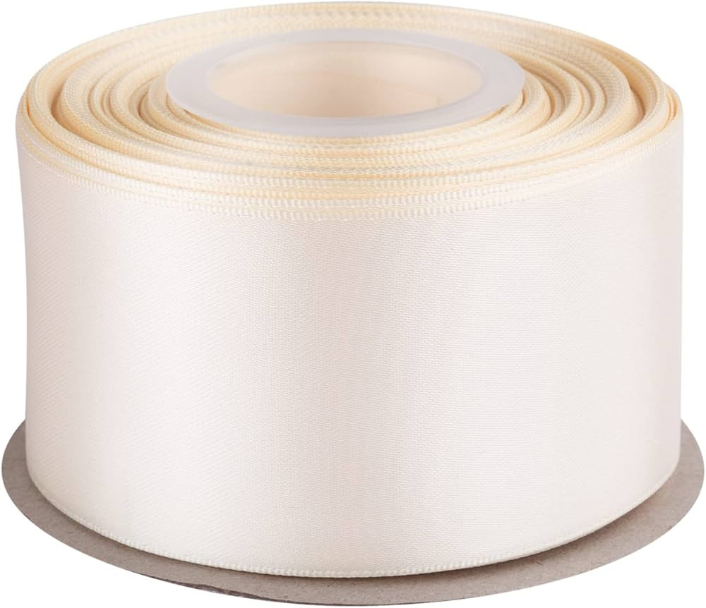 2" Inch Double Faced Satin Ribbon Ivory Solid Polyester Craft Ribbon - 25 Yards Perfect for Gift ... | Amazon (CA)