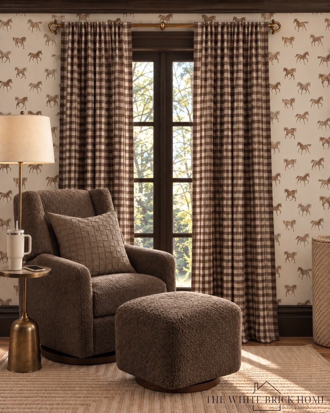 Cozy, collected, and full of charm 🤎🐴 This nursery pairs whimsical watercolor horses with rich chocolate gingham, warm brass accents, and soft layered textures for a space that feels sweet, timeless, and perfectly cozy. Comment “SHOP” for links to the full look! ✨
#NurseryDesign #NurseryInspo #BabyRoomInspo #WesternNursery #HorseNursery

#LTKSaleAlert #LTKHome #LTKSeasonal