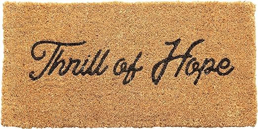 Creative Co-Op 32" L x 16" W Natural Coir Thrill of Hope Doormat, Multi | Amazon (US)