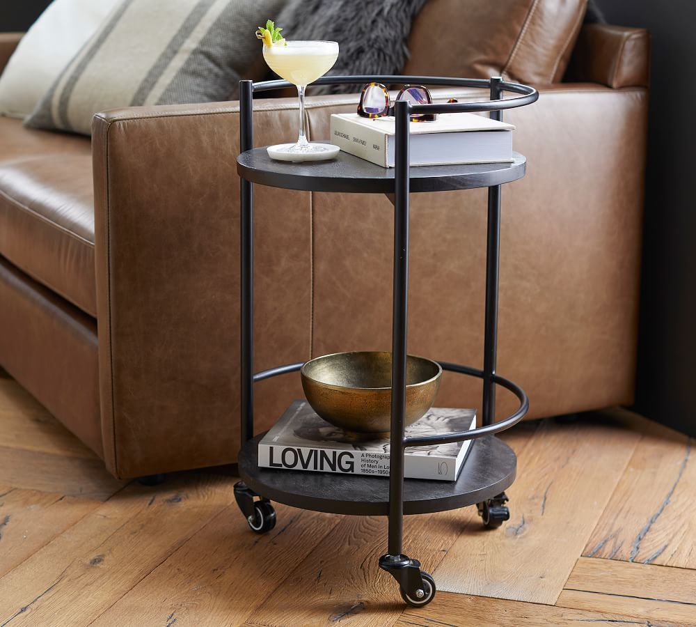 Warren 17.5" Round Bar Cart | Pottery Barn (US)