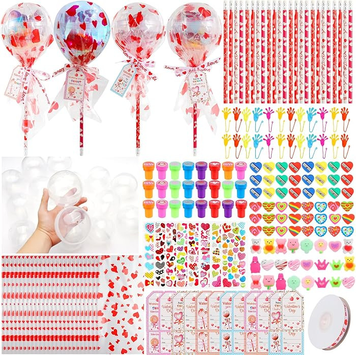 LiYiQ 24Pack Valentines Day Gifts Student Stationery Gifts from Teacher Giant Lollipop with Gift ... | Amazon (US)