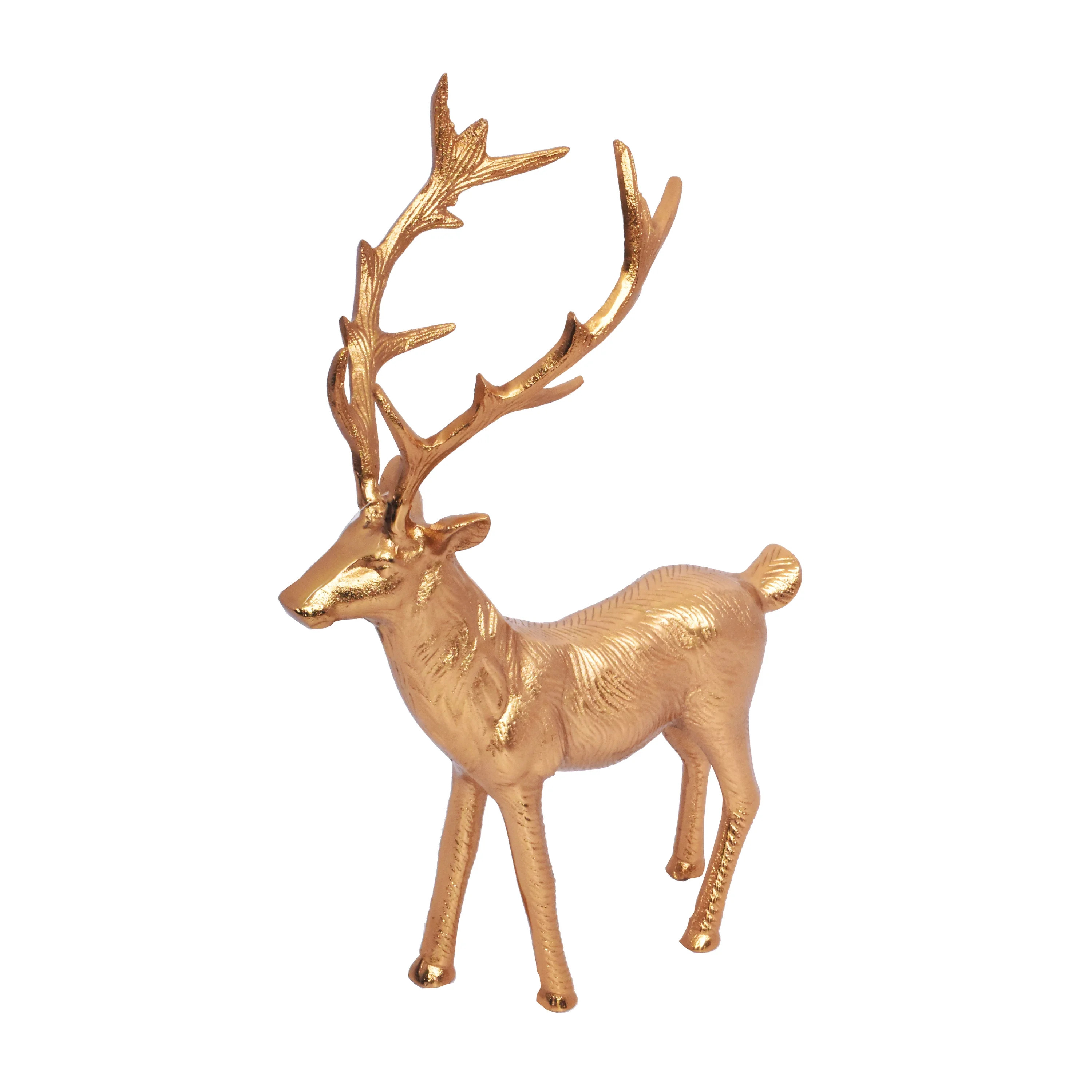 Aluminum Casted Gold Reindeer Christmas Tabletop Decor, 16.5 in, by Holiday Time | Walmart (US)