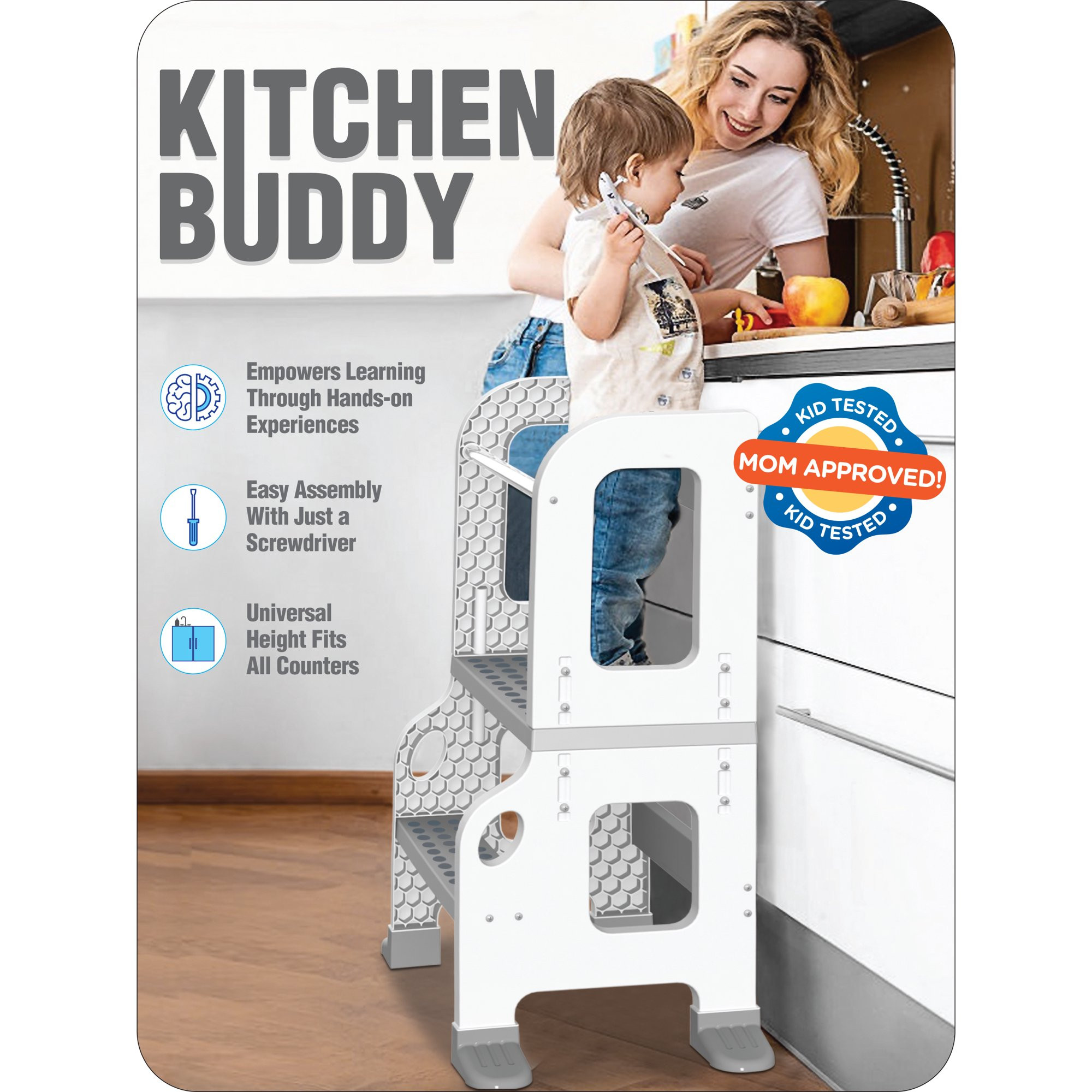 CORE PACIFIC Kitchen Buddy Learning Tower 2-in-1 Stool for Ages 1-3 safe up to 100 lbs. | Walmart (US)