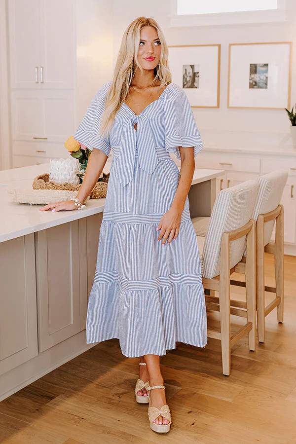Dockside Dreams Seersucker Maxi Dress | Impressions Online Boutique