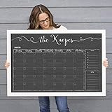 Chalkboard Calendar, 24x18 or 36x24 Horizontal Framed Dry Erase Calendar, Free Customization, Reusab | Amazon (US)