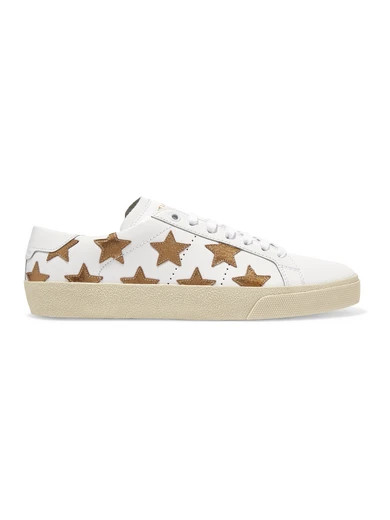 Saint Laurent - Court Classic Appliquéd Leather Sneakers - White | NET-A-PORTER (US)