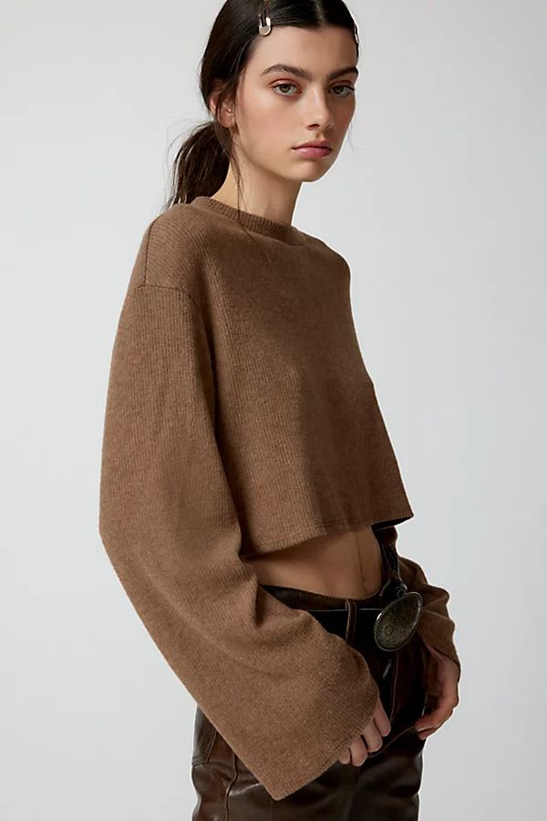 Urban Renewal Remnants Cozy Ribbed Drippy Sleeve Sweater | Urban Outfitters (US and RoW)