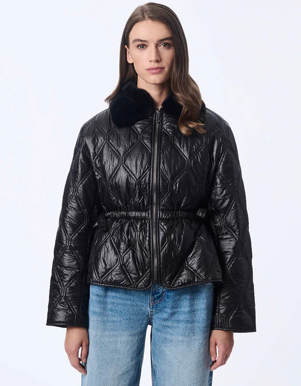 Celestial Shiny Quilted Jacket | Bernardo Fashions