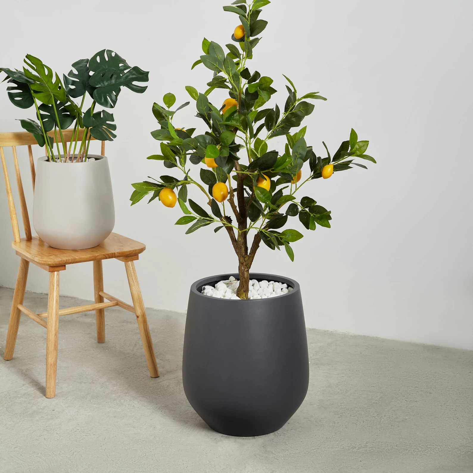 Indoor/Outdoor Large Nordic Minimalist Fiberstone Lightweight Round Planter Pot - 17,13,9 inch Ma... | Etsy (Global)