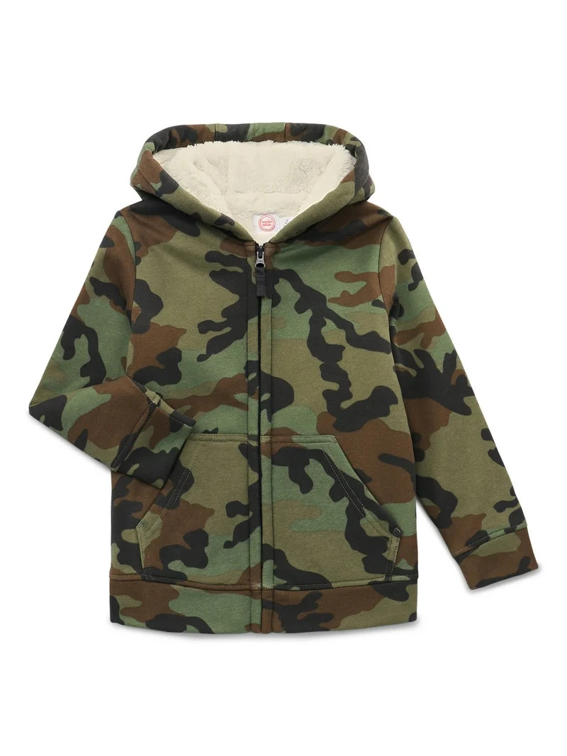 Wonder Nation Boys Kid Tough Hoodie with Long Sleeves, Sizes 4-18 & Husky | Walmart (US)